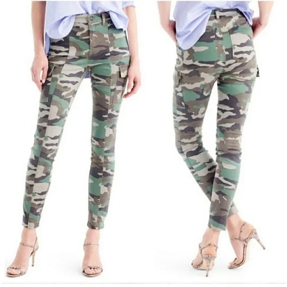 J Crew Cargo Toothpick Camouflage Stretch Legging Pants Women’s Size 30